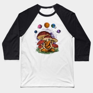 Magic mushroom meditating yoga buddha Baseball T-Shirt